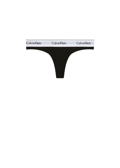 CALVIN KLEIN UNDERWEAR String à logo en coton mélangé Noir