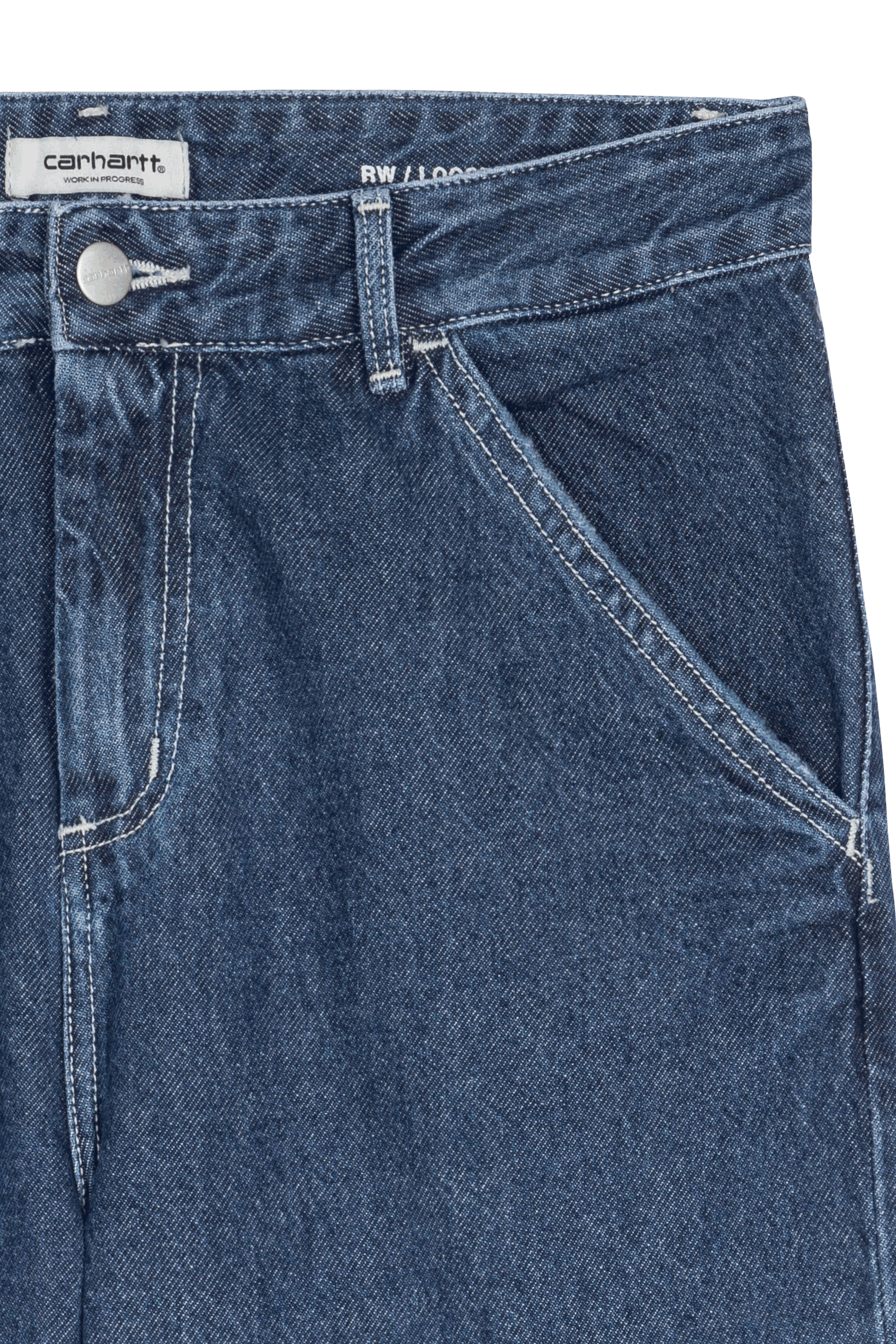 Pantalon en jean Jean Carhartt en coloris Bleu Femme Vêtements Jeans Pantalons capri et pantacourts 