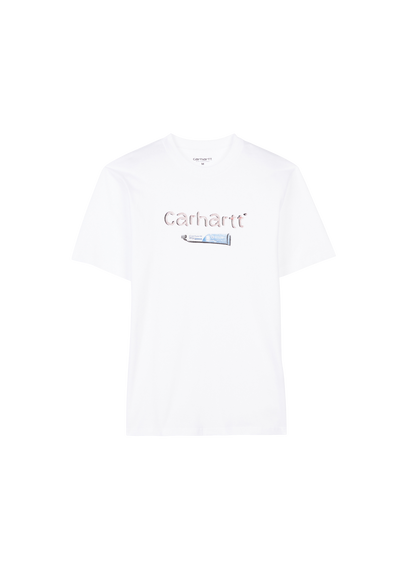 CARHARTT WIP Tee-shirt col rond regular-fit sérigraphié en coton organique Blanc