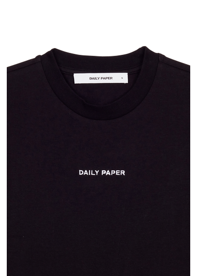 DAILY PAPER - E, coton mélangé- Col rond- Coupe droite- Manches courtes- Logo brodé Noir