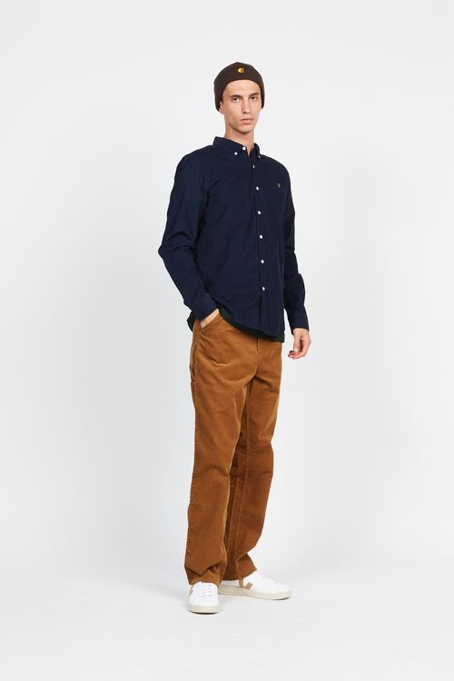 Torino Style Pantalon chino homme en lin et coton micro motif slim