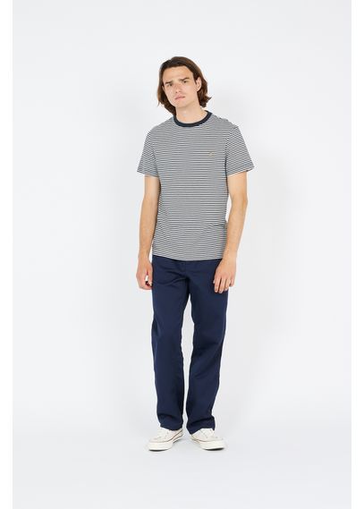 FARAH T-shirt col rond rayé regular-fit en coton biologique Bleu