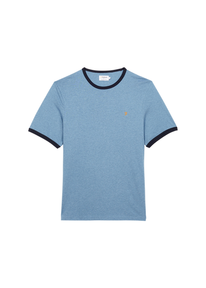 FARAH Tee-shirt col rond regular-fit en coton Bleu