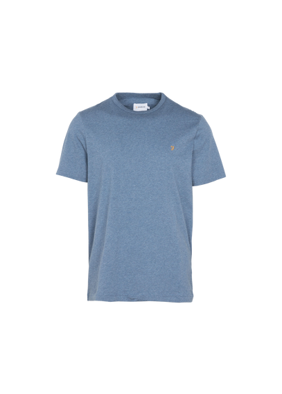 FARAH Tee-shirt col rond slim-fit en coton Bleu