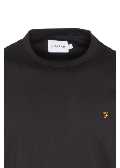 FARAH Tee-shirt col rond slim-fit en coton Noir