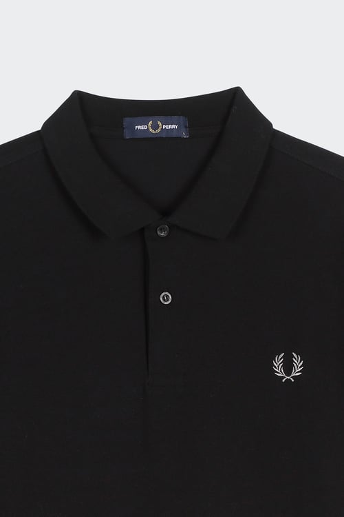 Polo slim fit en coton piqu Noir