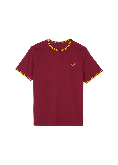 FRED PERRY Tee-shirt col rond regular-fit en coton Rouge