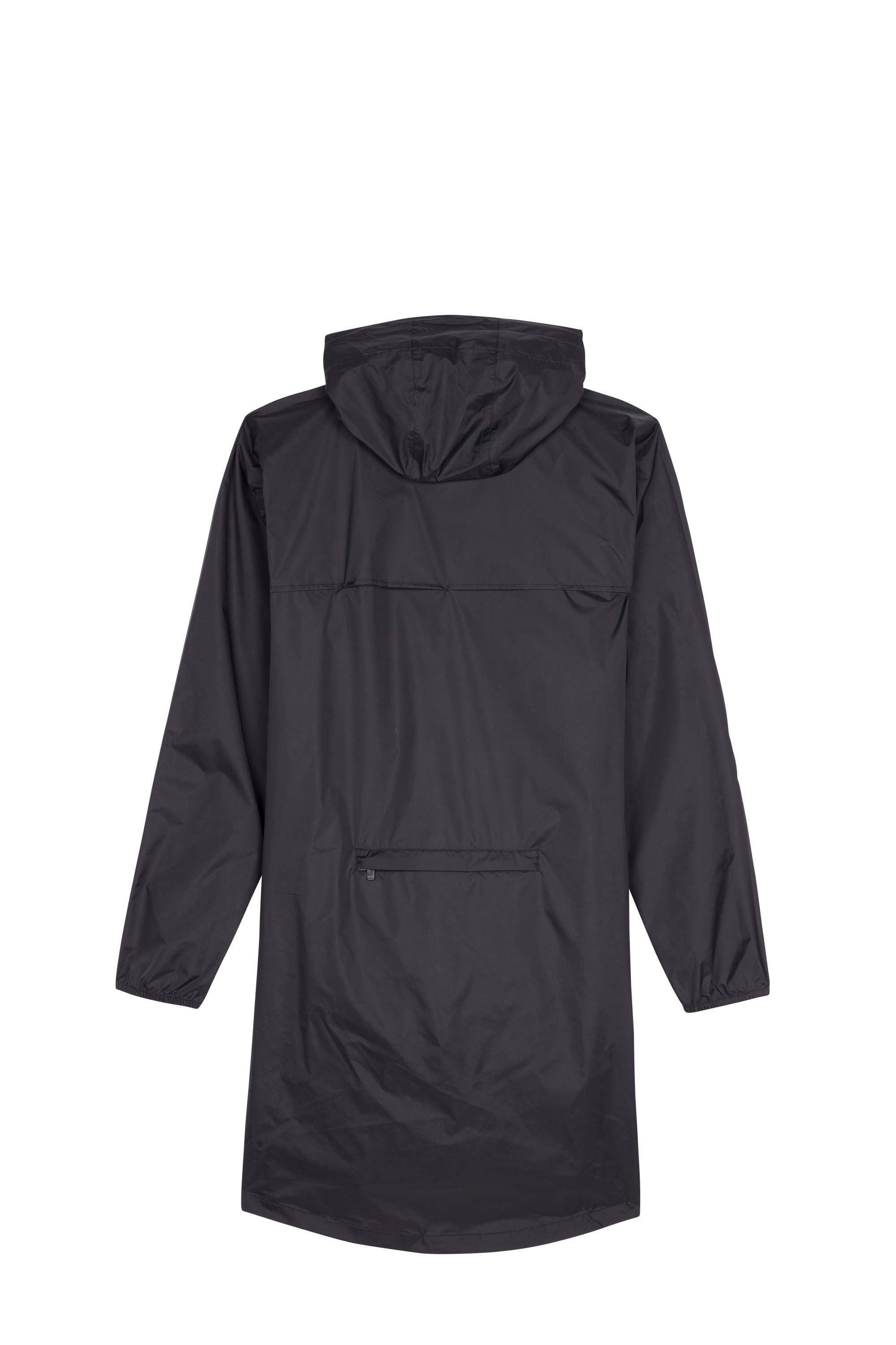 Coupe Vent Long ImpermÉable En Nylon Ripstop Avec Zip Et Capuche Black