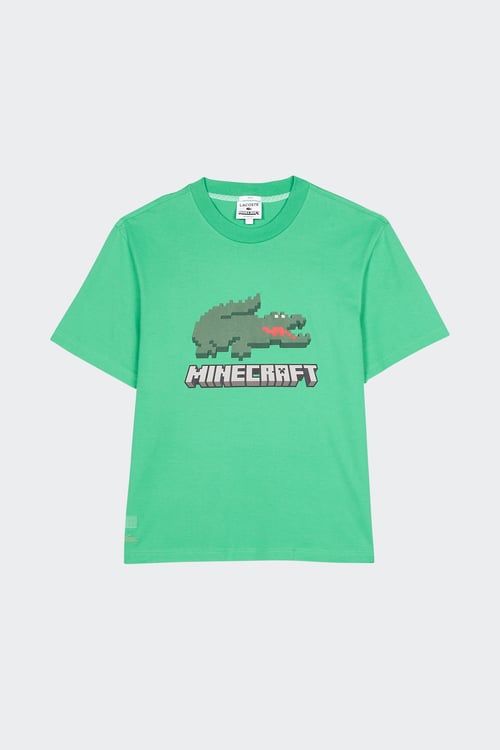 Lacoste - Tee-shirt col rond'sérigraphié en coton Lacoste x Minecraft - Taille S Lacoste - Tee-shirt col rond'sérigraphié en coton Lacoste x Minecraft - Taille S