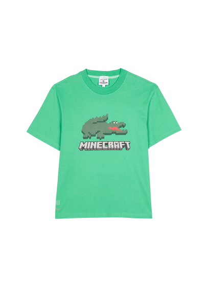 LACOSTE Tee-shirt col rond sérigraphié en coton Lacoste x Minecraft Vert