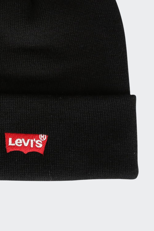 Bonnet noir côtelé avec logo brodé LEVI'S® ACC. - CCV Mode