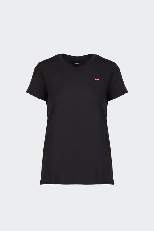 Tee shirt col rond en coton Noir