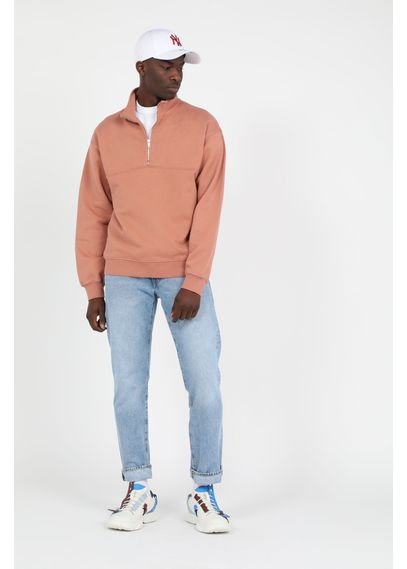 COLORFUL STANDARD Sweatshirt à col zippé Rose