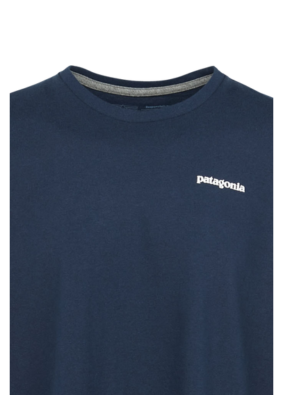 PATAGONIA Tee-shirt col rond regular-fit sérigraphié en coton recyclé mélangé Bleu