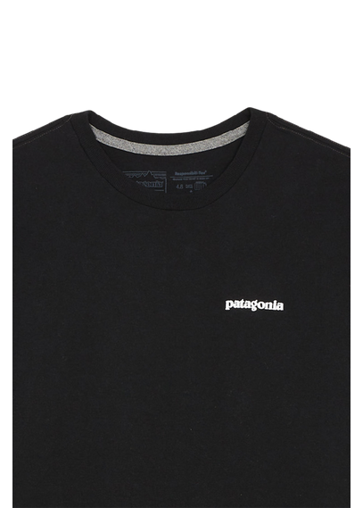 PATAGONIA Tee-shirt col rond regular-fit sérigraphié en coton recyclé mélangé Noir