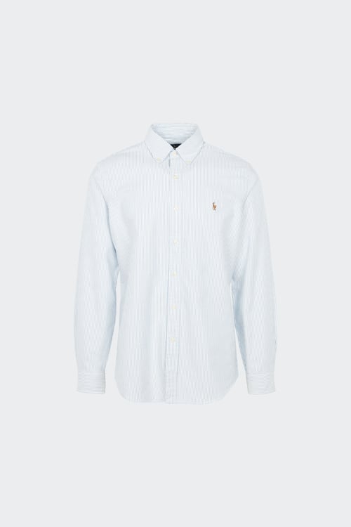 Polo - Chemise col américain regular-fit en coton - Taille M Bleu