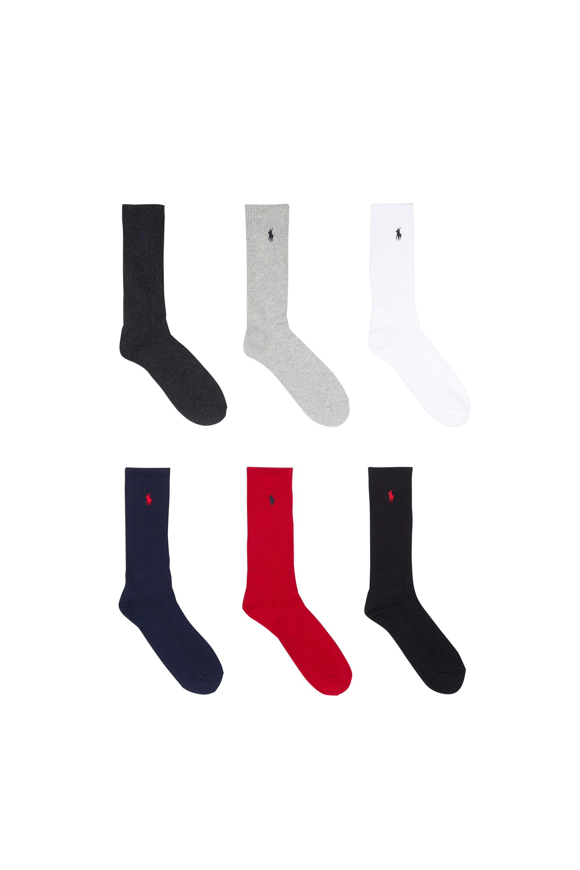 Polo Ralph Lauren Homme Lot de 6 paires de chaussettes Taille TU - Multicolore
