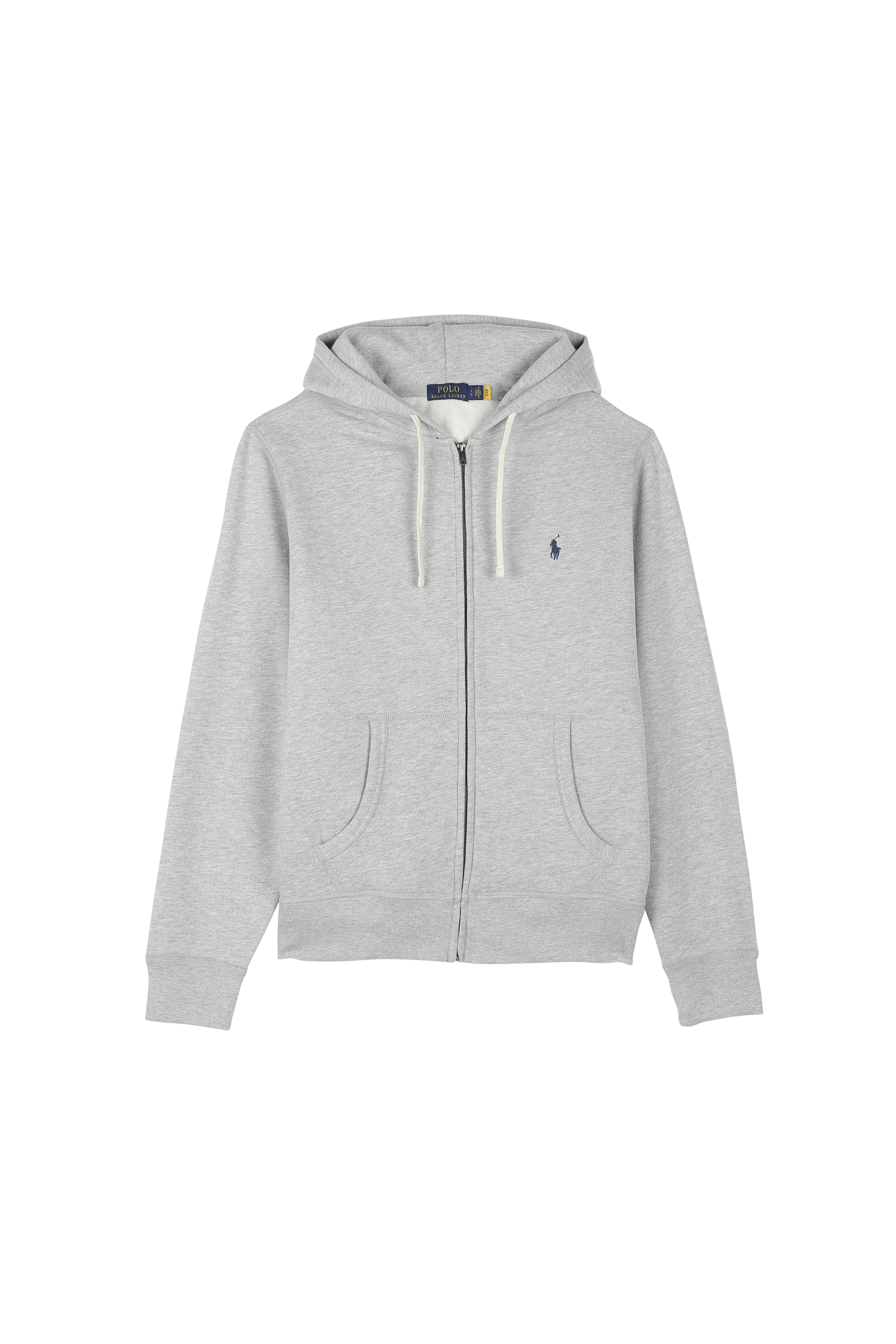 Polo - Sweat Ã  capuche en coton mÃ©langÃ© - Taille S Gris