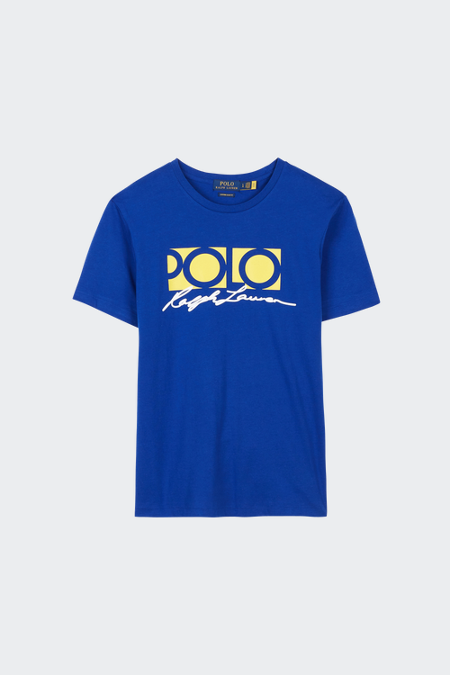 POLO RALPH LAUREN T-shirt ajusté en jersey à logo Bleu
