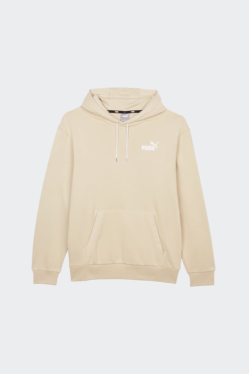 Sweat capuche regular fit brod en coton m lang Beige