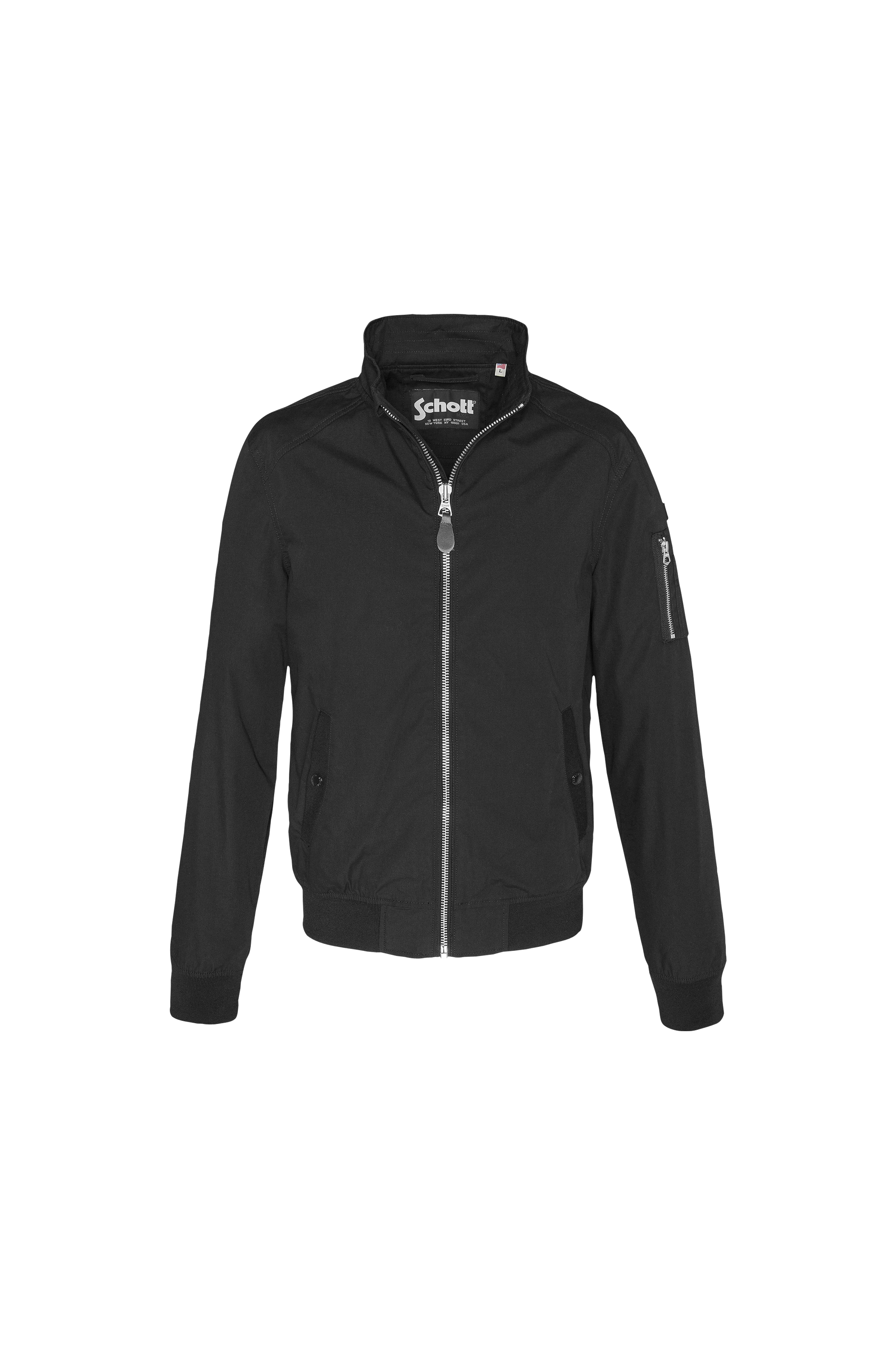 Schott - Bomber col montant regular-fit zippé en toile - Taille M