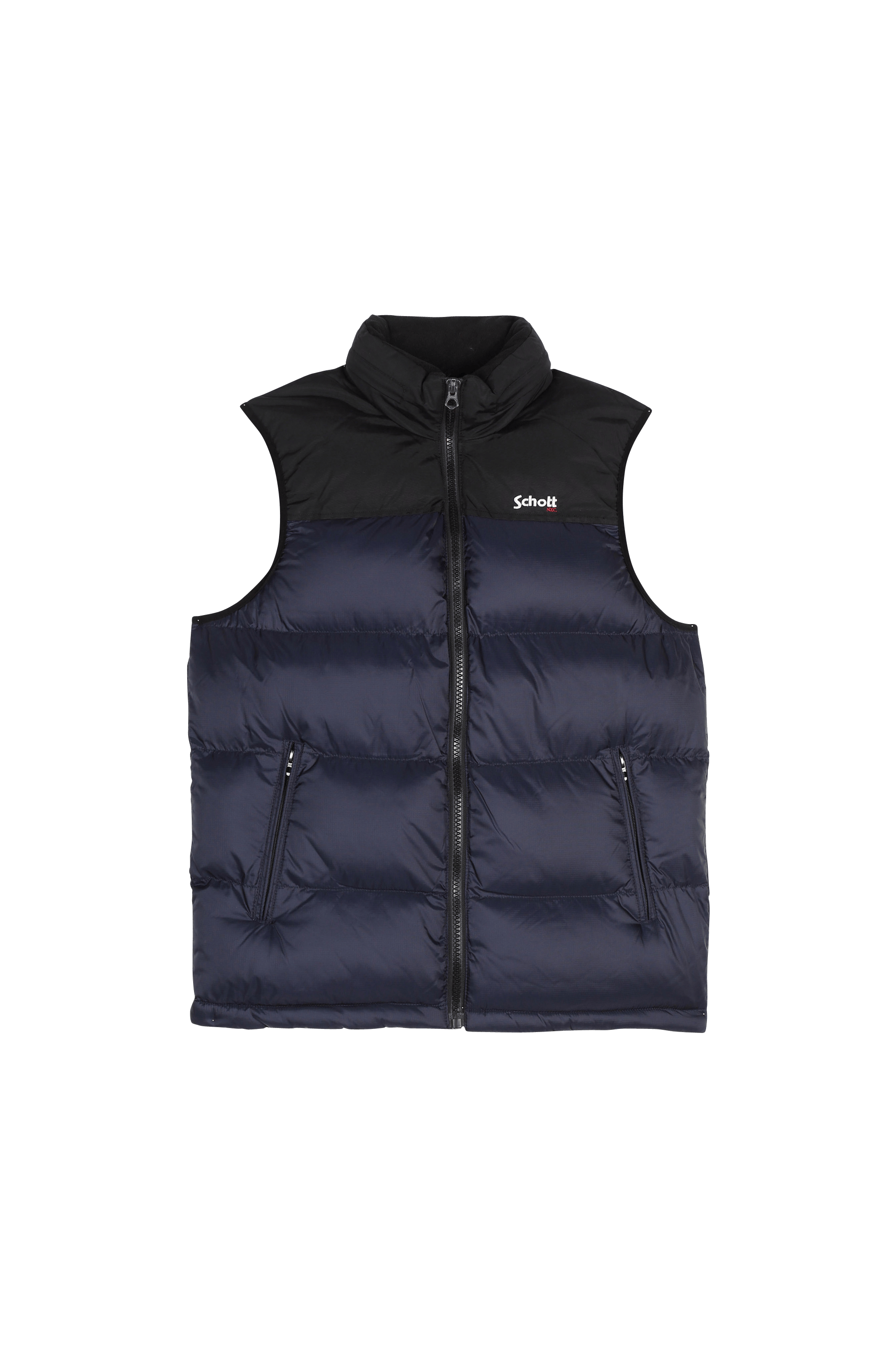 Schott Homme Doudoune col montant droite sans manches Taille XXL - Bleu