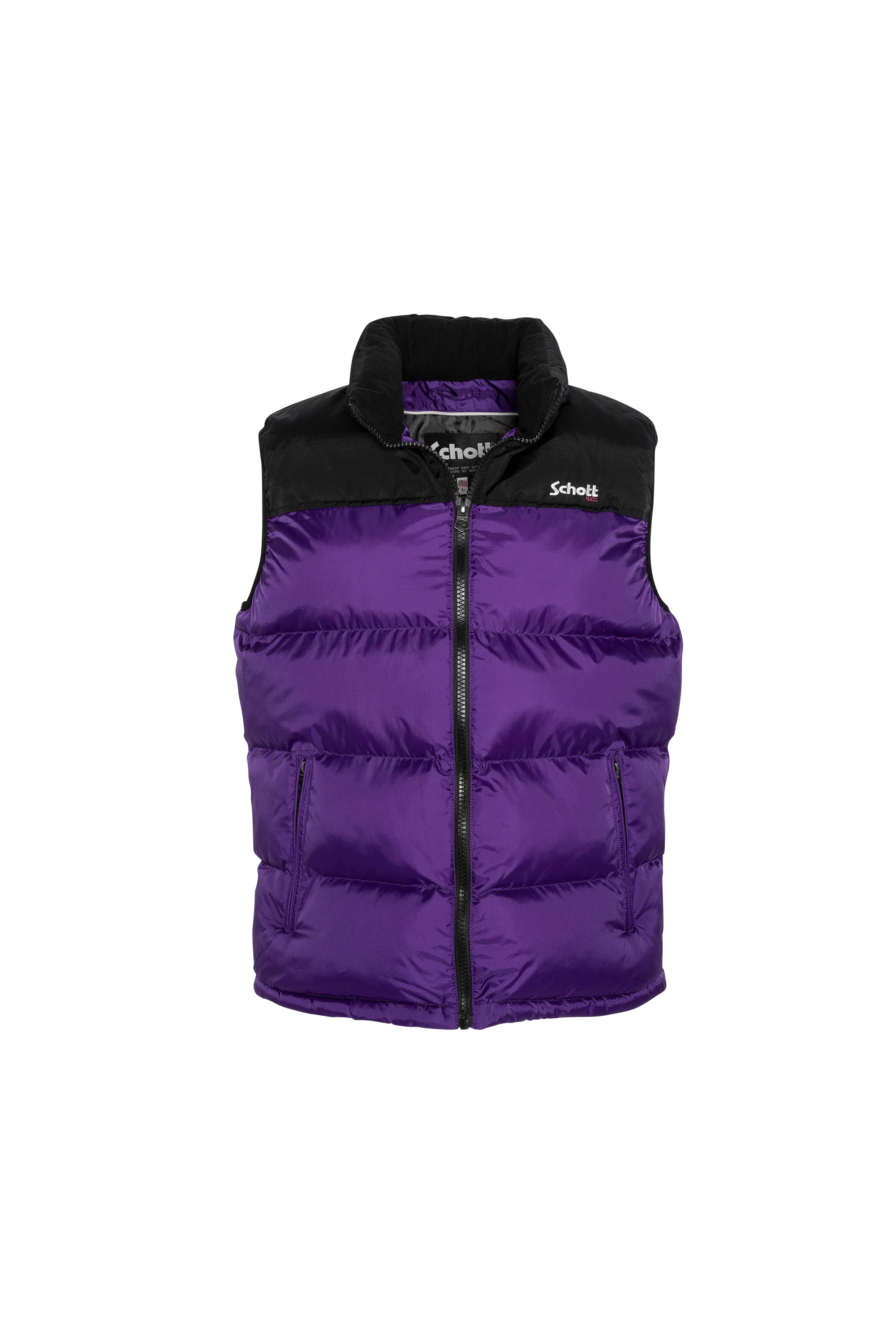 Schott Homme Doudoune col montant droite sans manches Taille XS - Violet