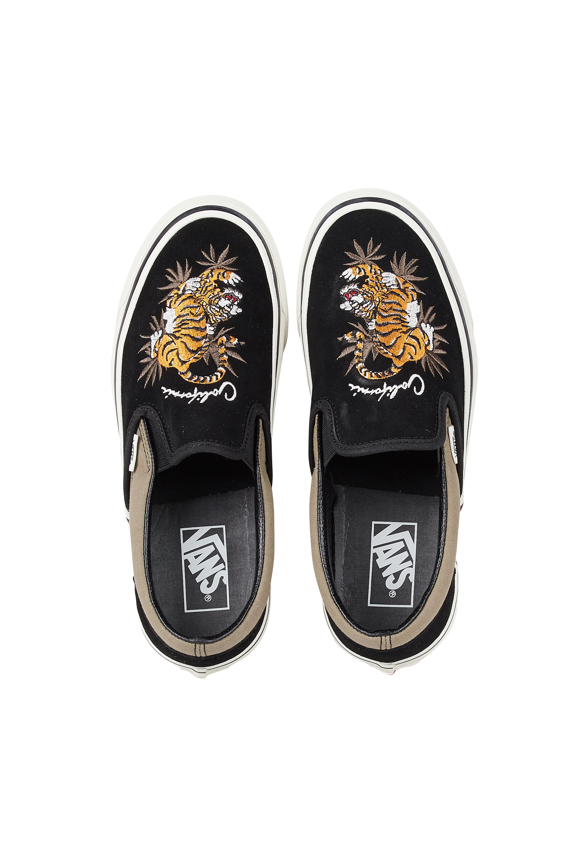 vans slip on bleu damier