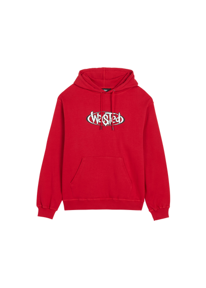 WASTED Hoodie sérigraphié Rouge