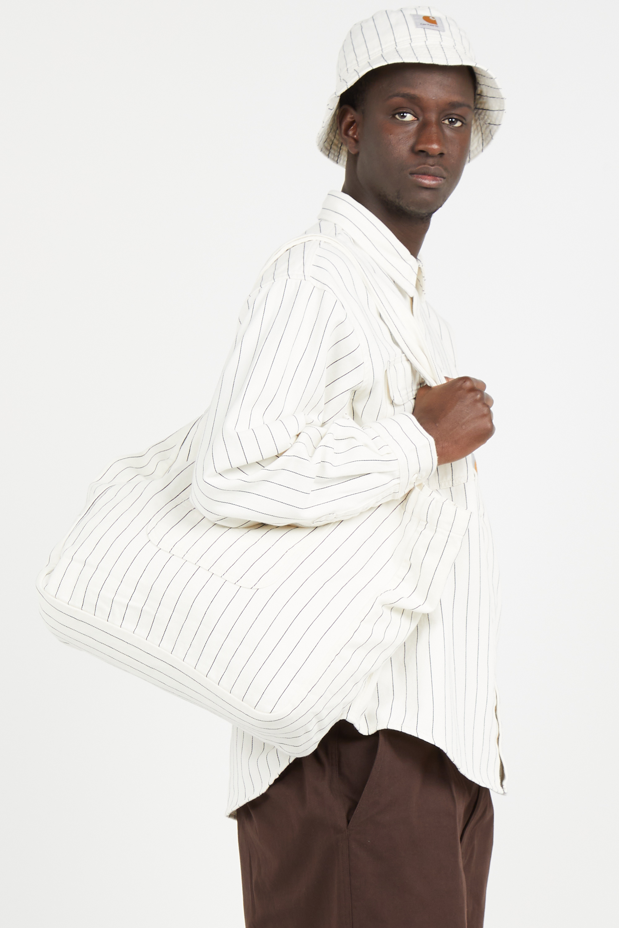 Straight checked wool-blend pants Beige