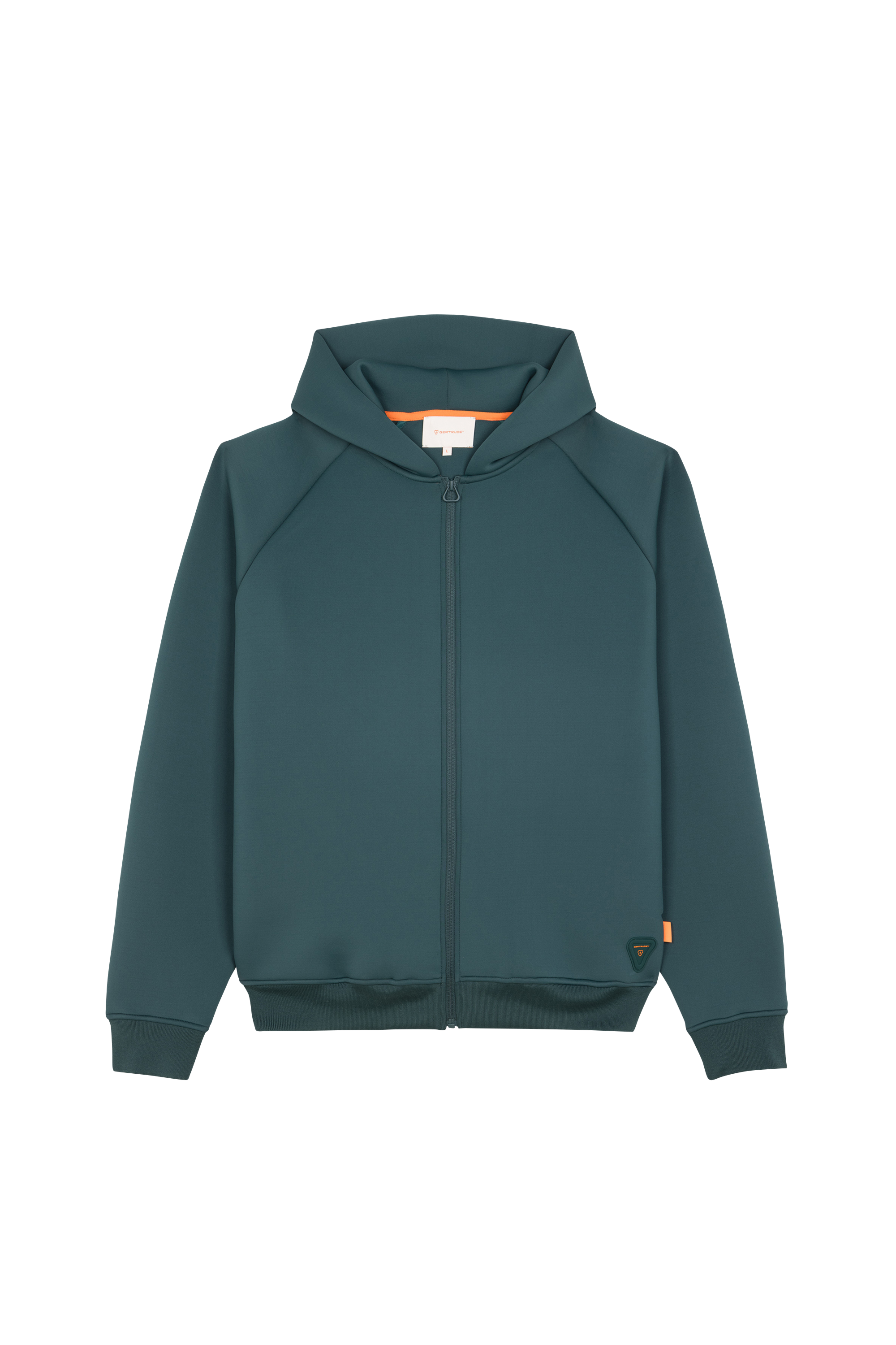 Regular-fit zip-up cotton-blend hoodie with Pony Player Green