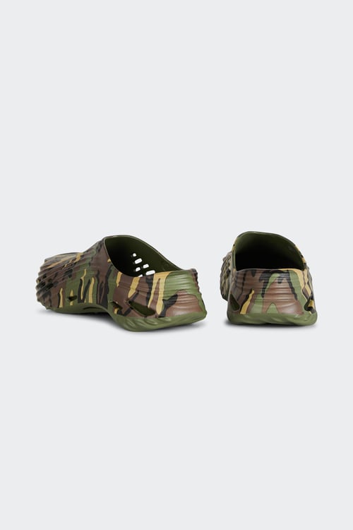 CROCS Flat furry sheepskin sandals Khaki