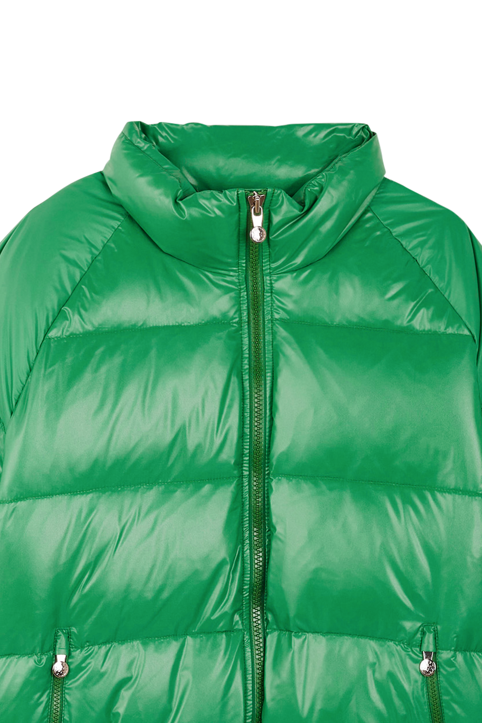 Lightweight quilted padded jacket with high neck Green