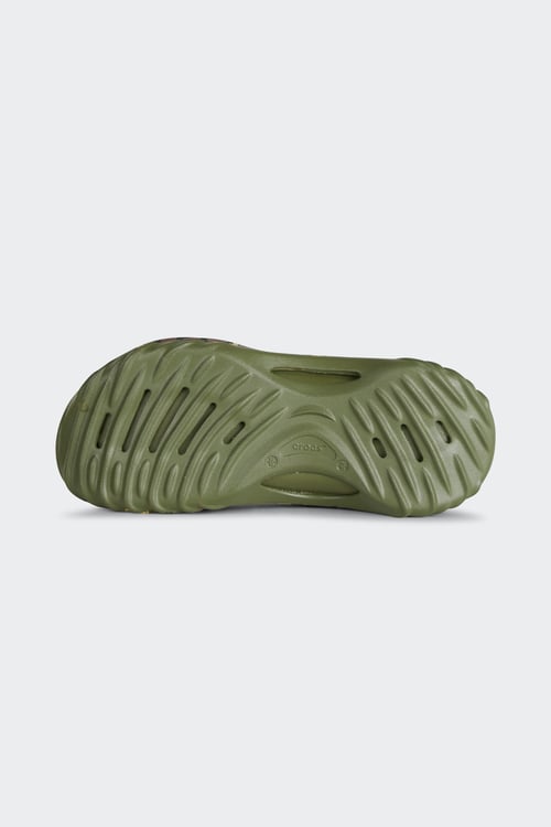 CROCS Flat furry sheepskin sandals Khaki