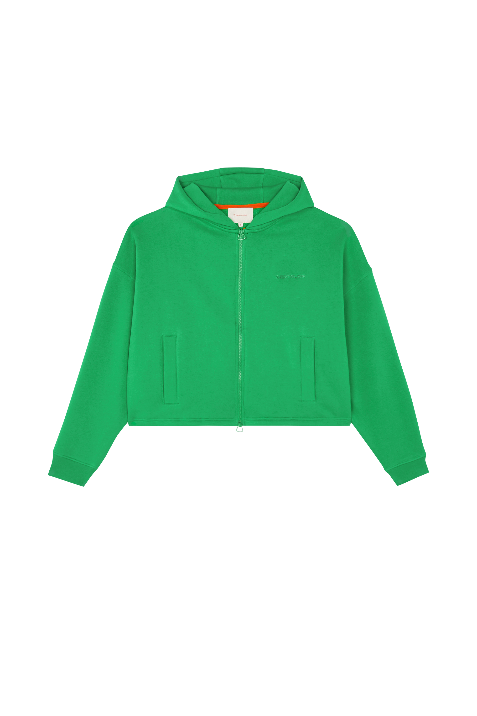 Regular-fit zip-up cotton-blend hoodie with Pony Player Green