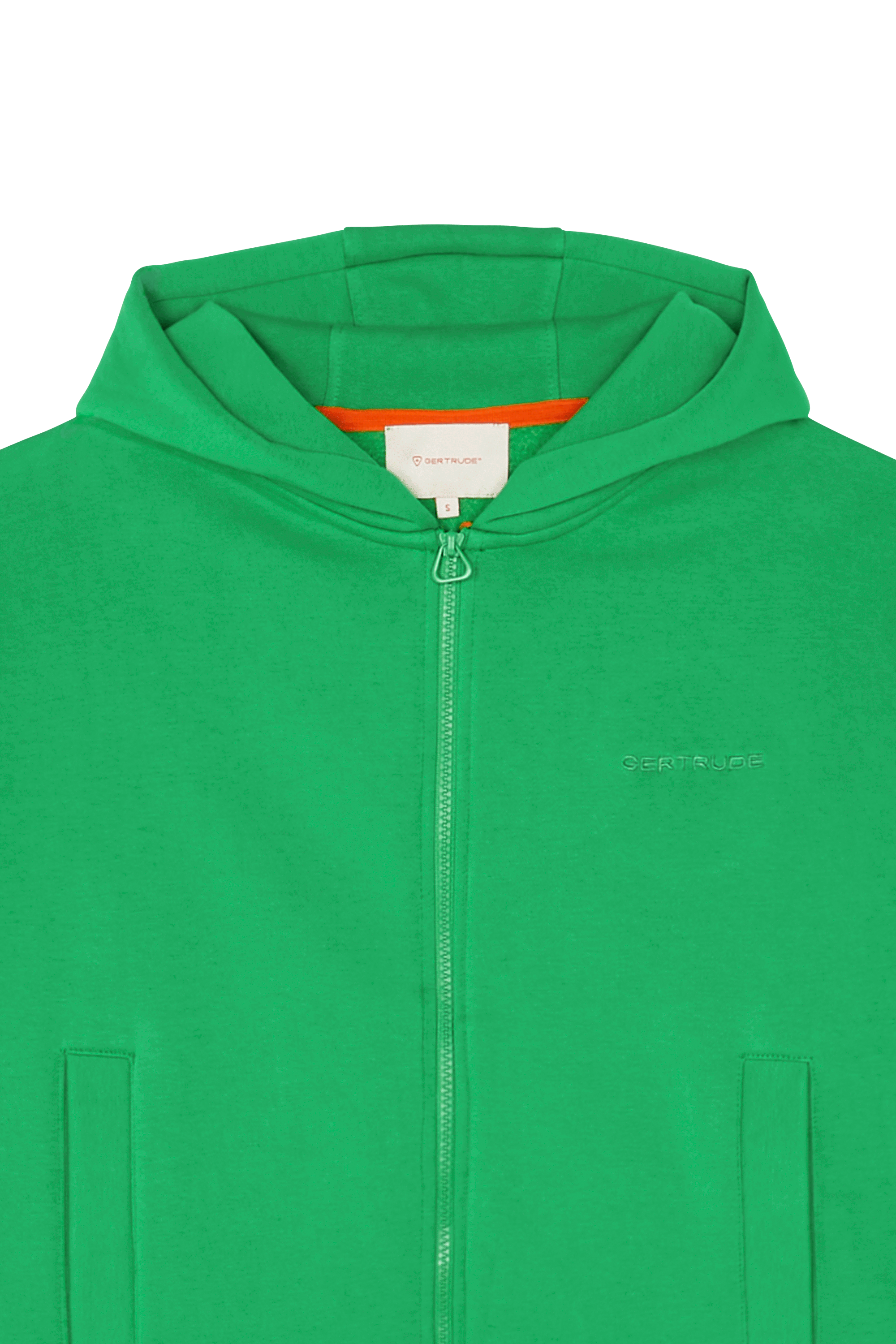 Regular-fit zip-up cotton-blend hoodie with Pony Player Green