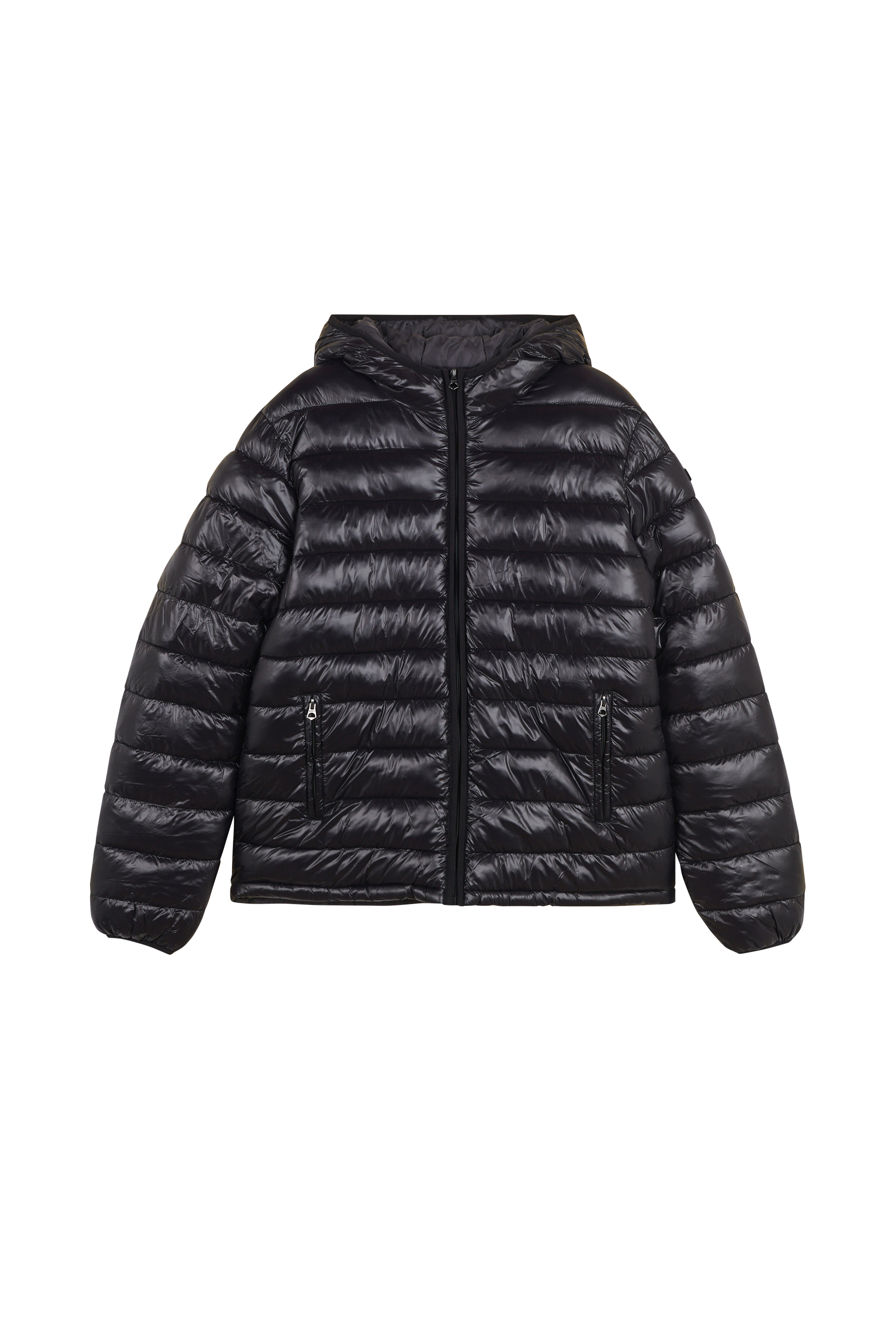 Lightweight quilted padded jacket with high neck Black