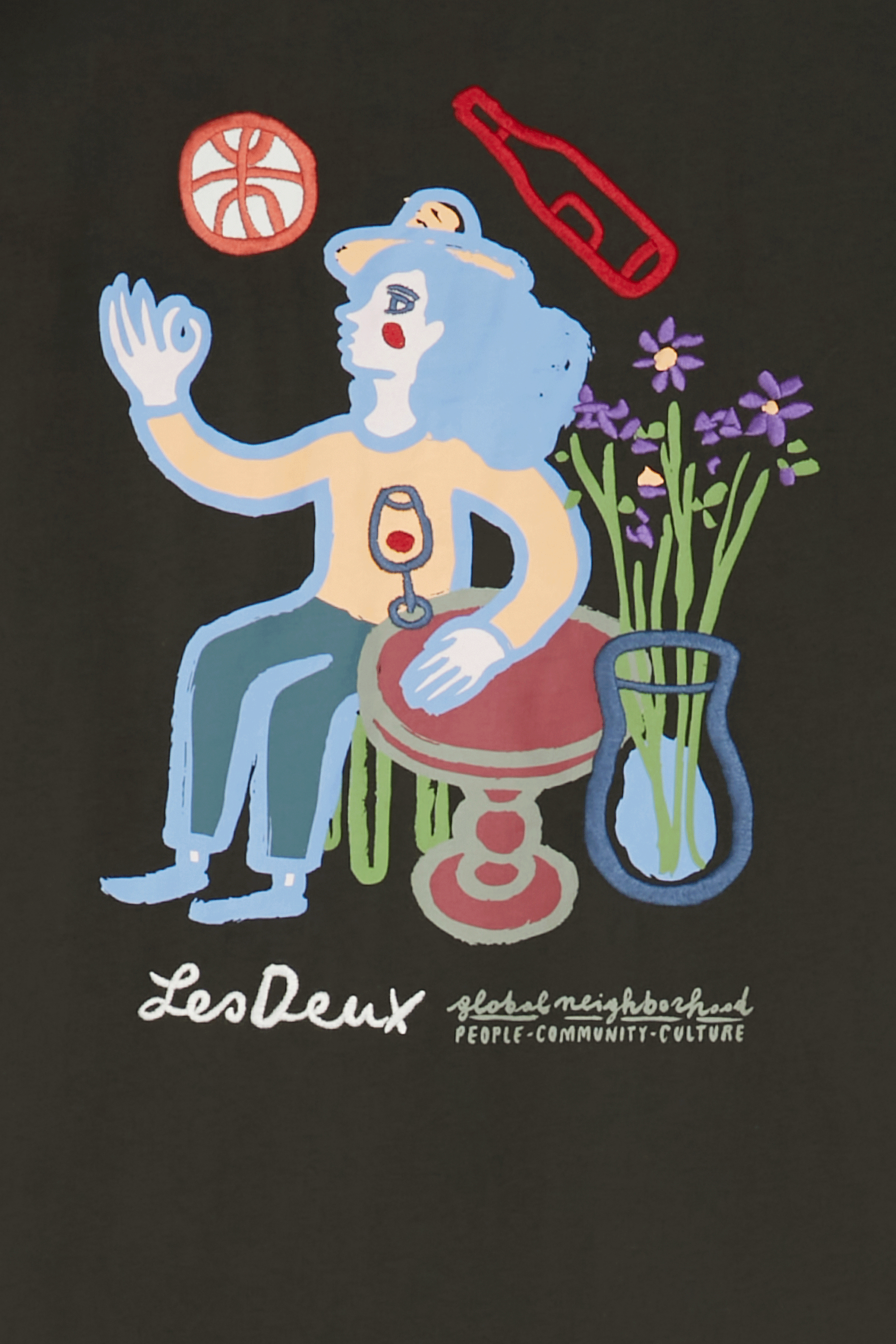 Regular-fit round-neck cotton T-shirt | Green LES DEUX Men