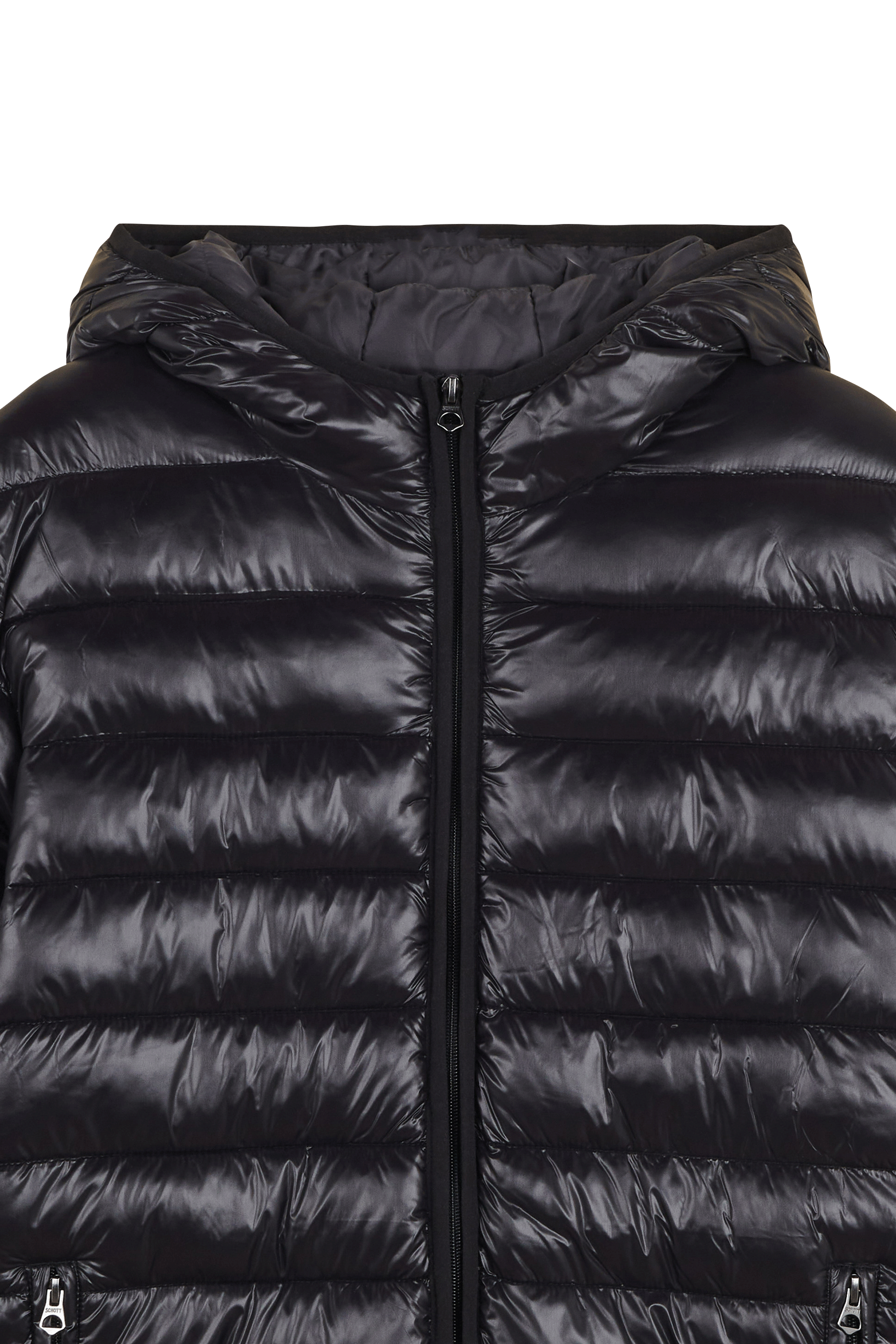 Lightweight quilted padded jacket with high neck Black