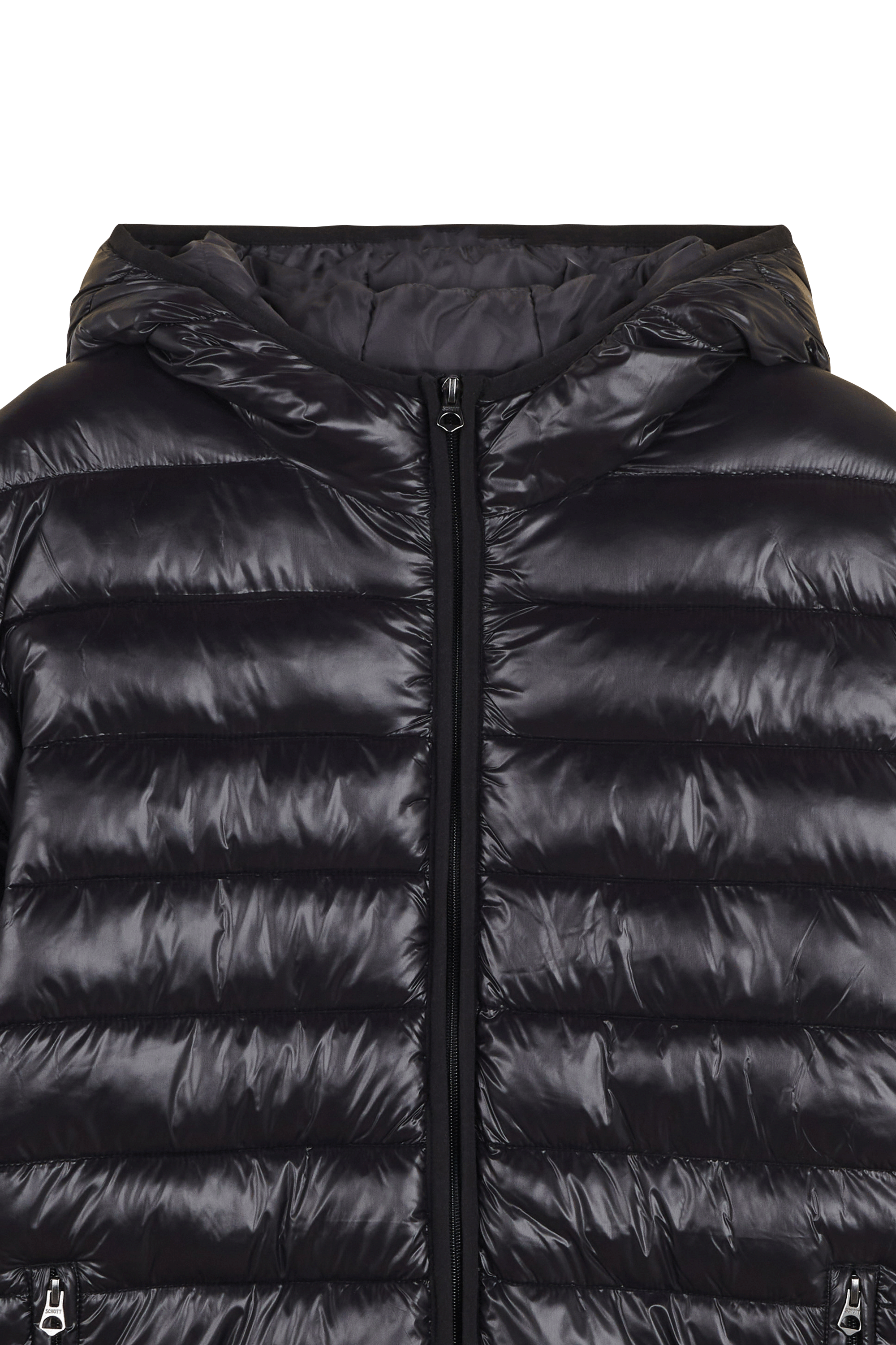 Lightweight quilted padded jacket with high neck Black