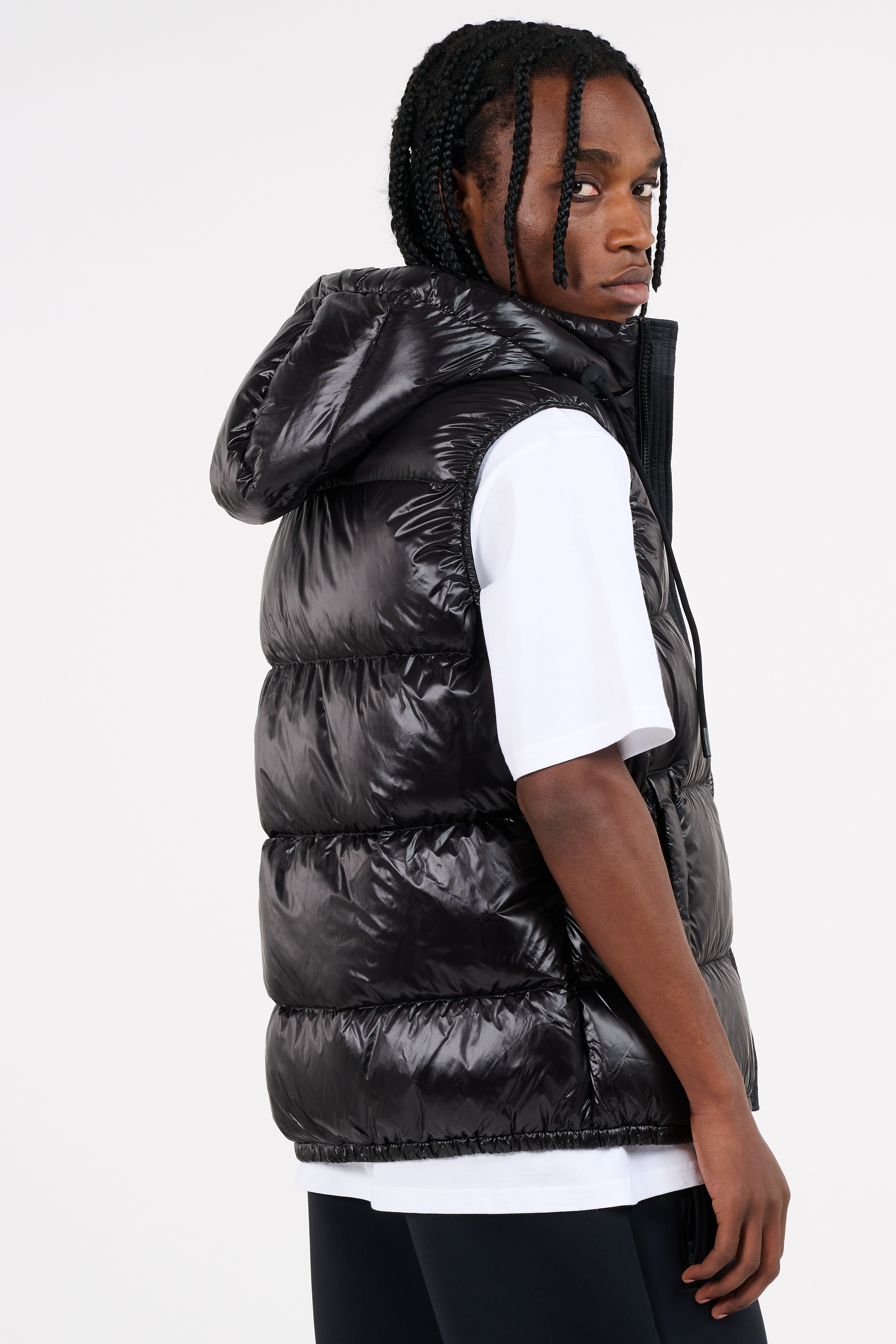 Lightweight quilted padded jacket with high neck Black