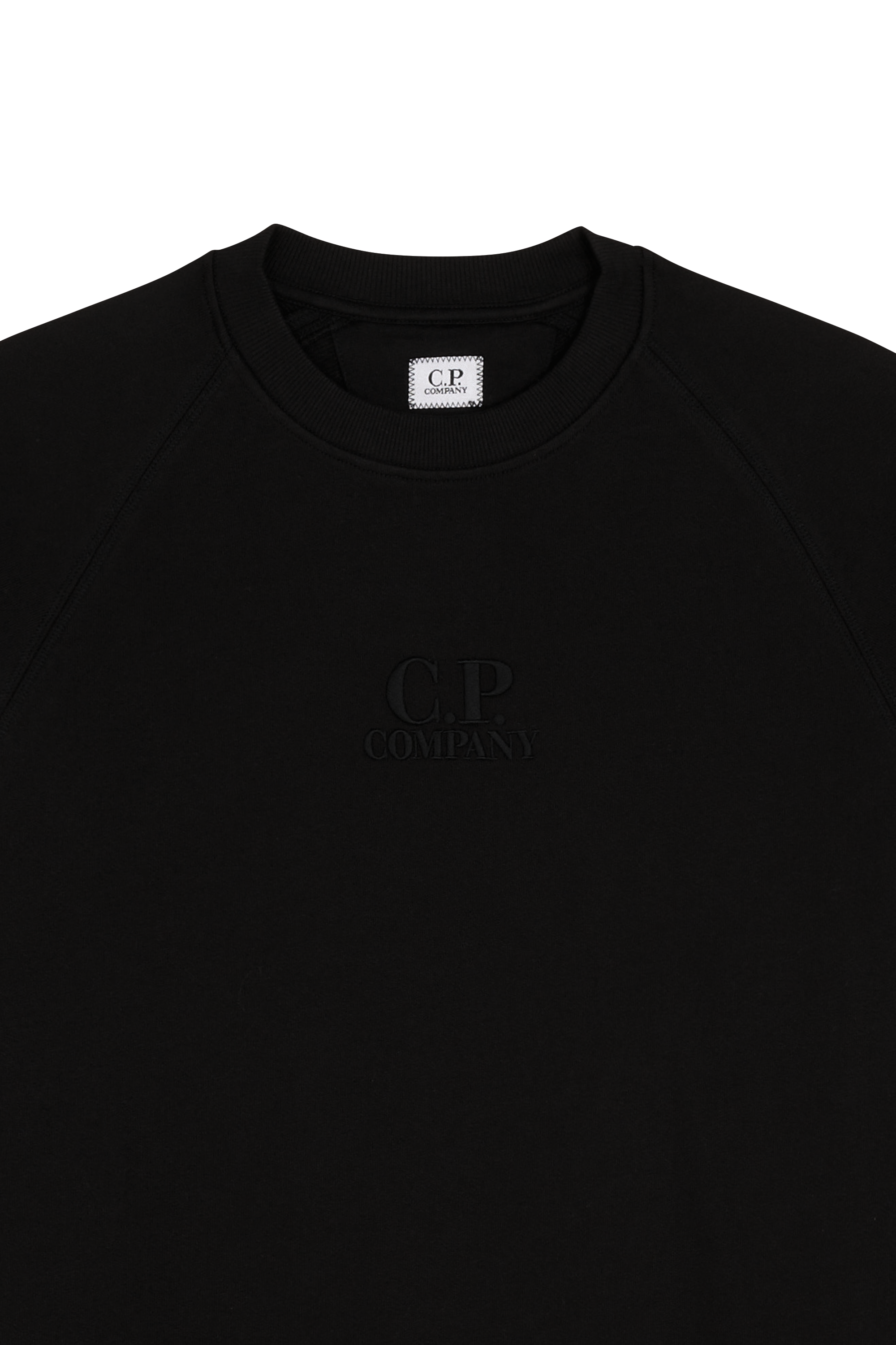 スウェット・トレーナー C.P. Company Sweatshirts Black Sweatshirt Diagonal raised fleece crew neck logo Noir C.P.