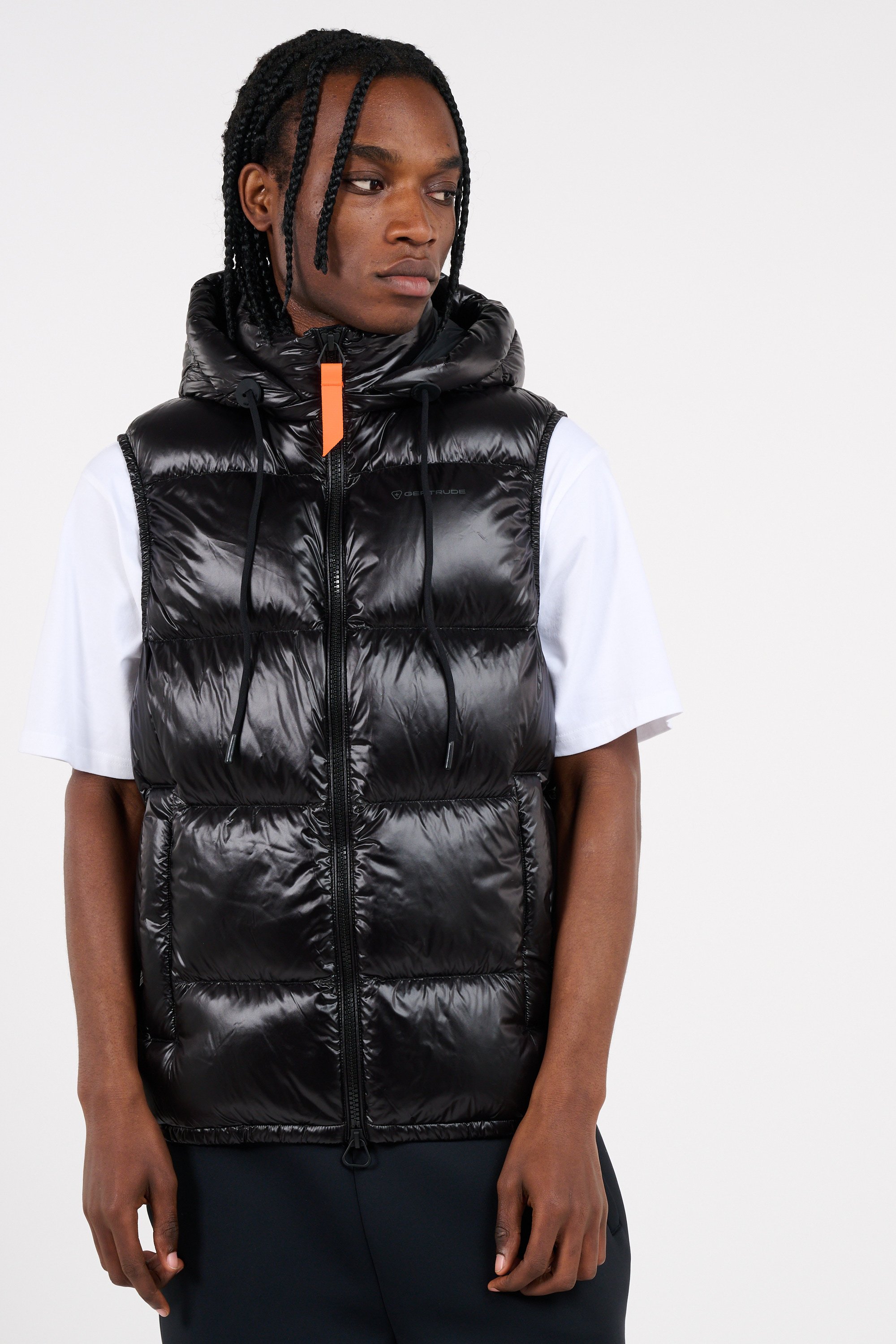 Lightweight quilted padded jacket with high neck Black