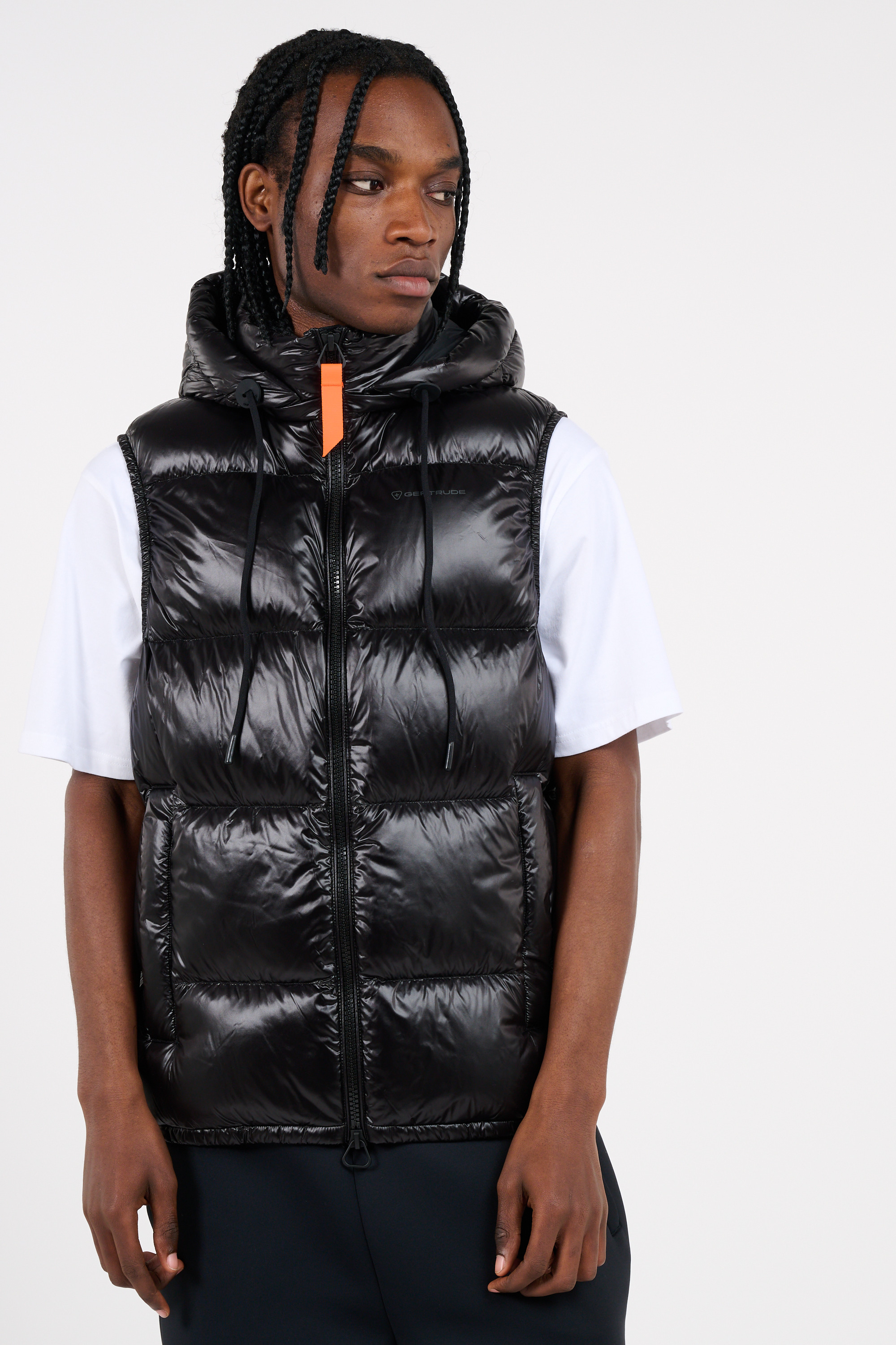 Lightweight quilted padded jacket with high neck Black