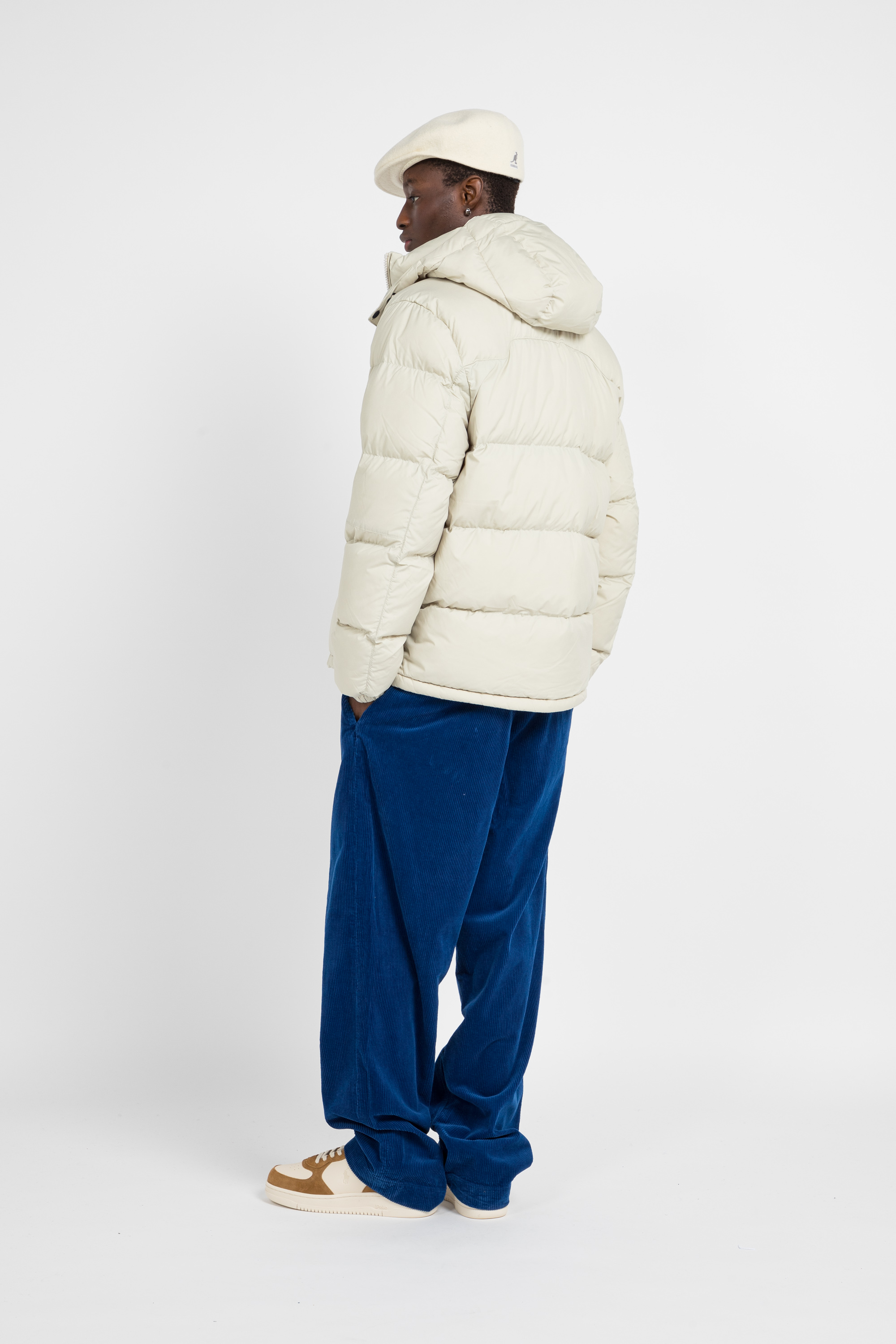 Lightweight quilted padded jacket with high neck Beige