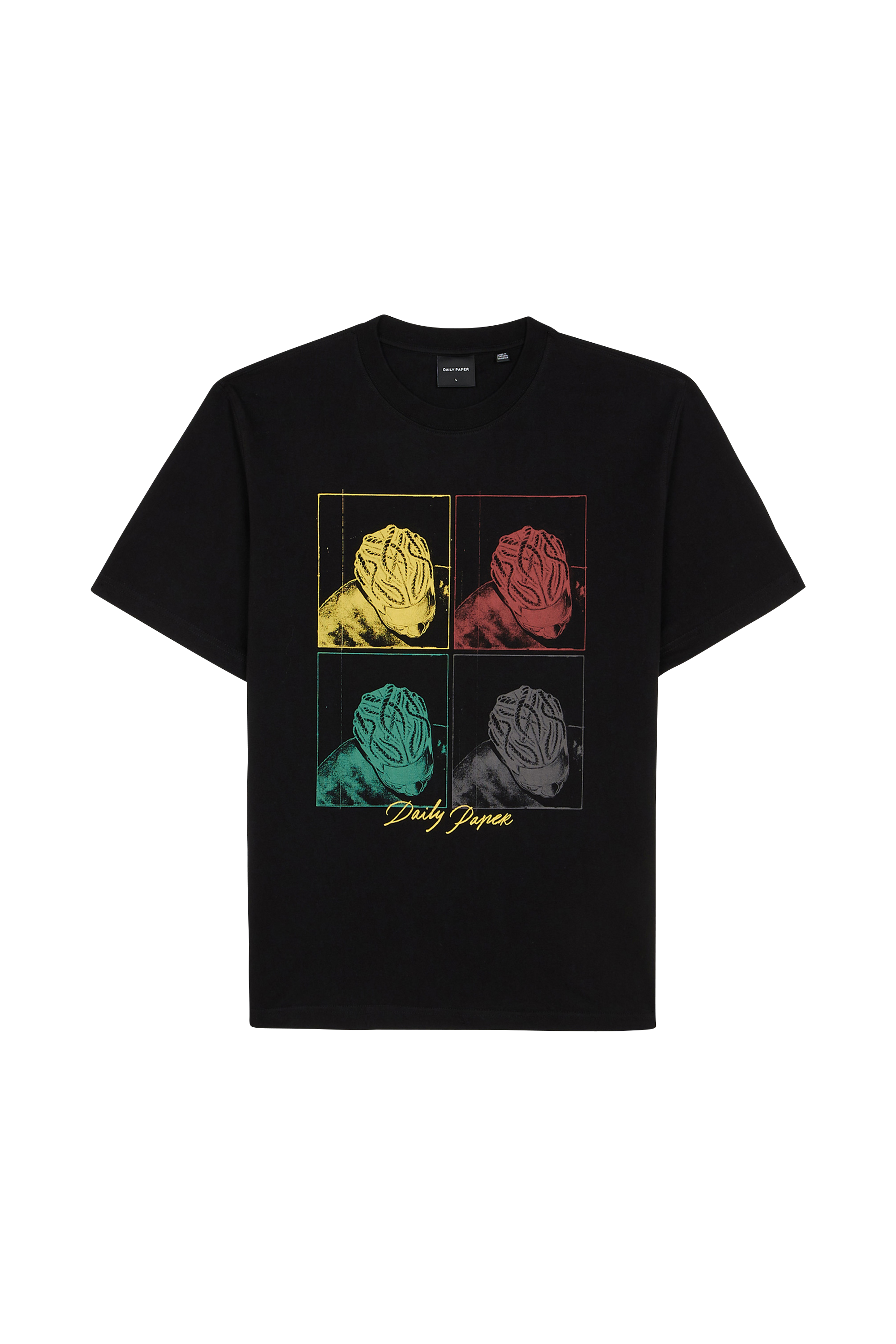 Regular-fit round-neck cotton T-shirt Black