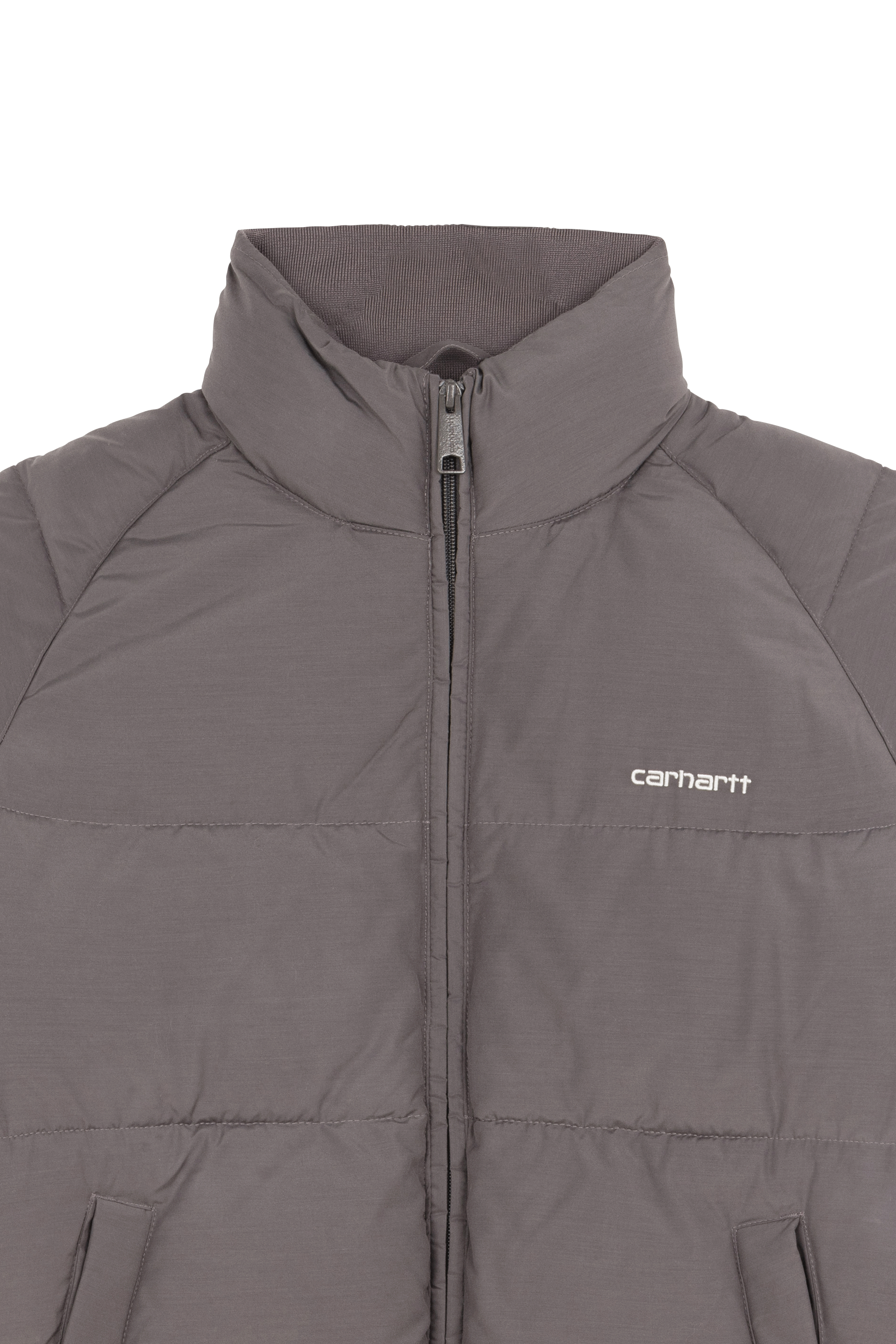 Lightweight quilted padded jacket with high neck Grey