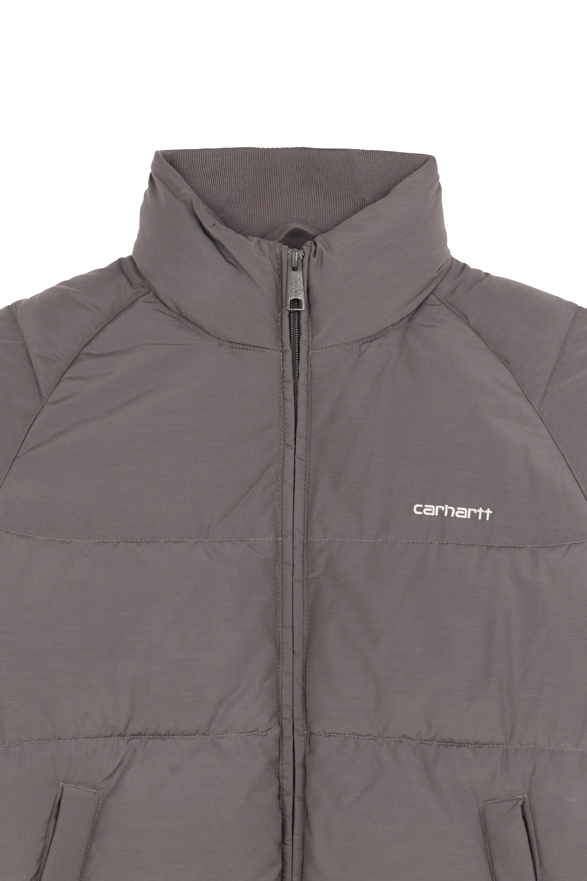 Lightweight quilted padded jacket with high neck Grey