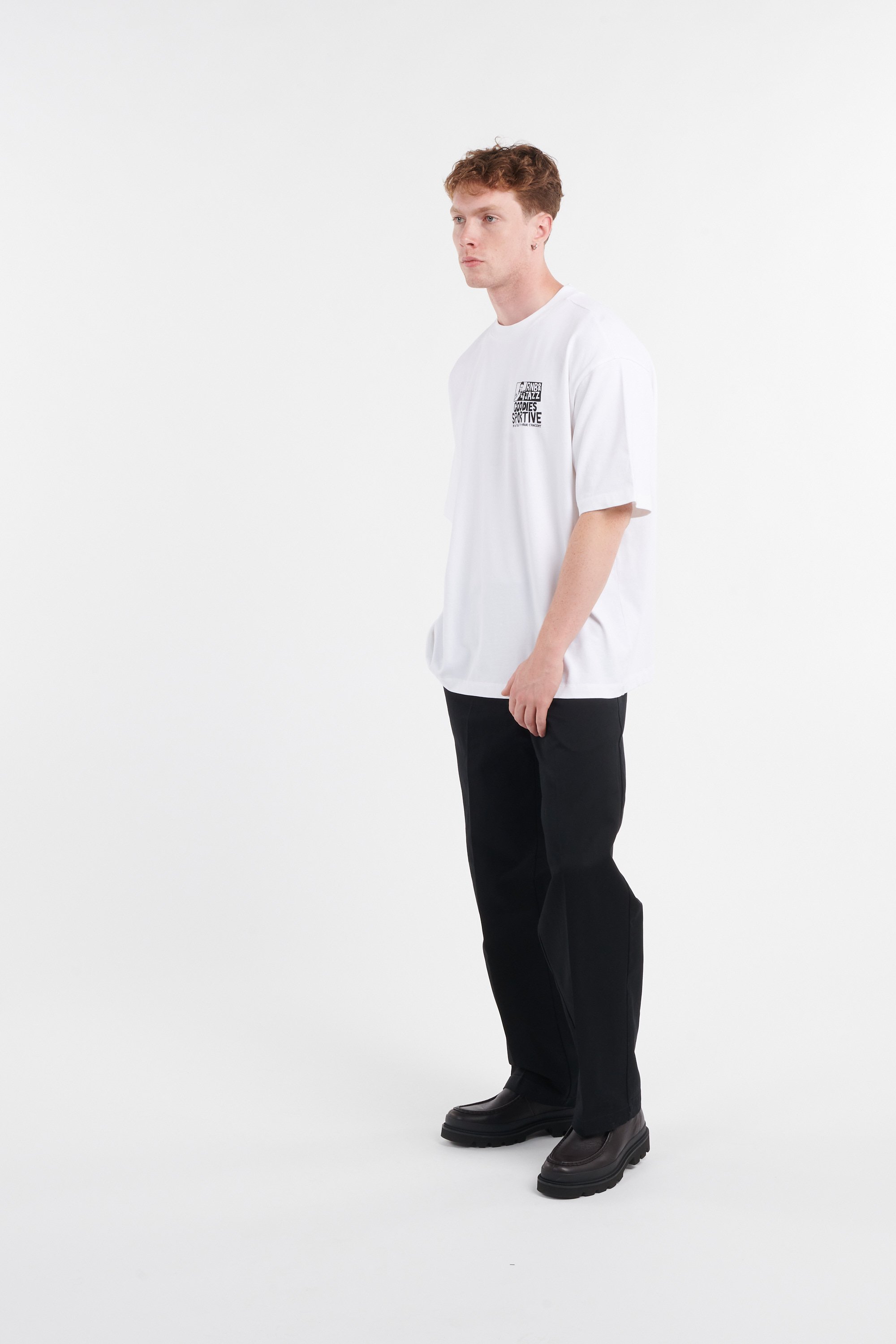 Regular-fit round-neck cotton T-shirt | White by GOODIES SPORTIVE Regular-fit round-neck cotton T-shirt White