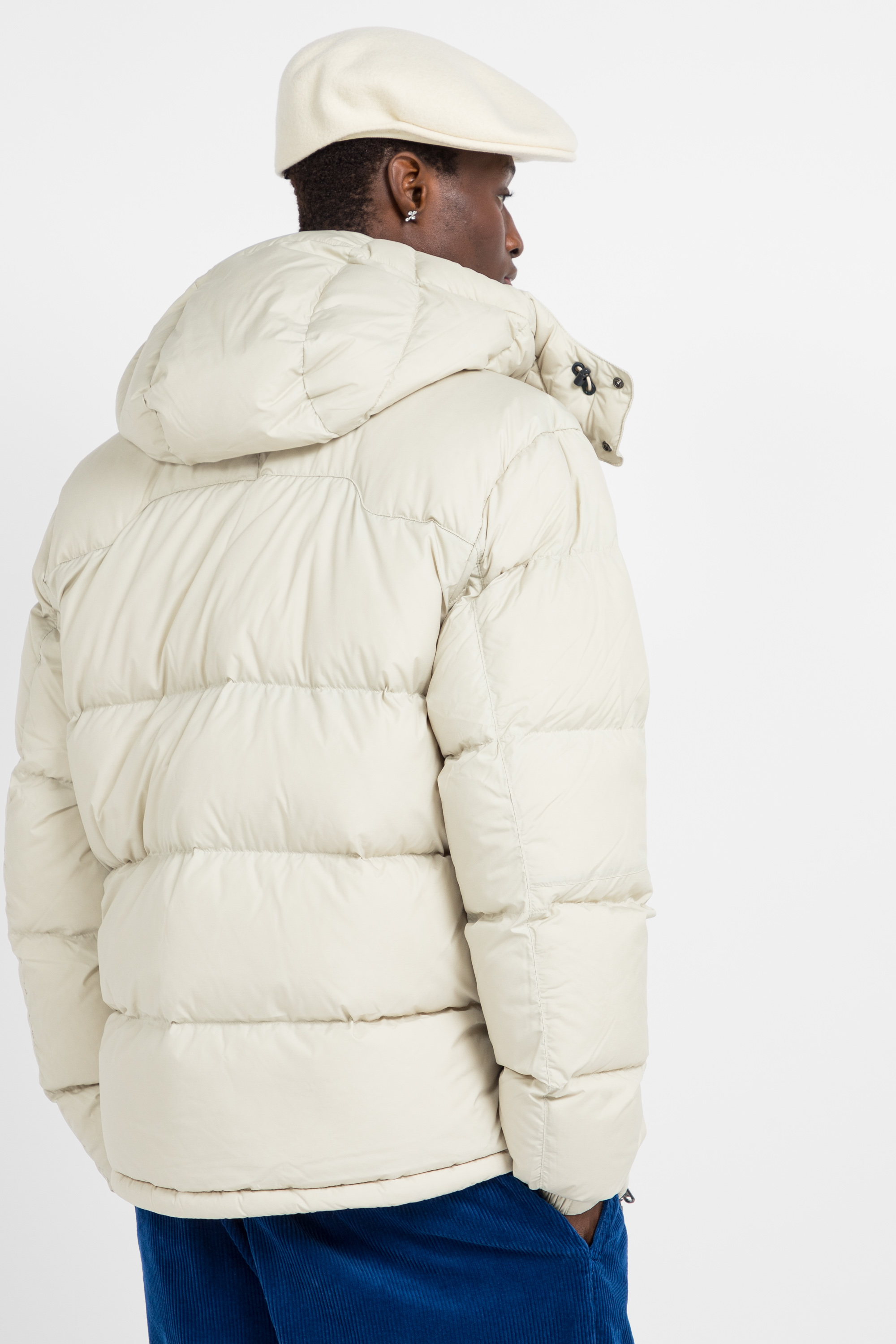 Lightweight quilted padded jacket with high neck Beige
